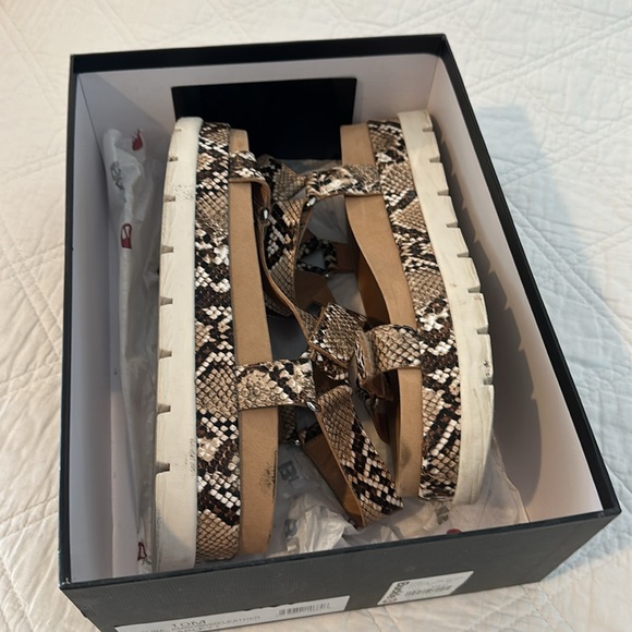 JSlides Blakley Platform Sandel Nude Snake